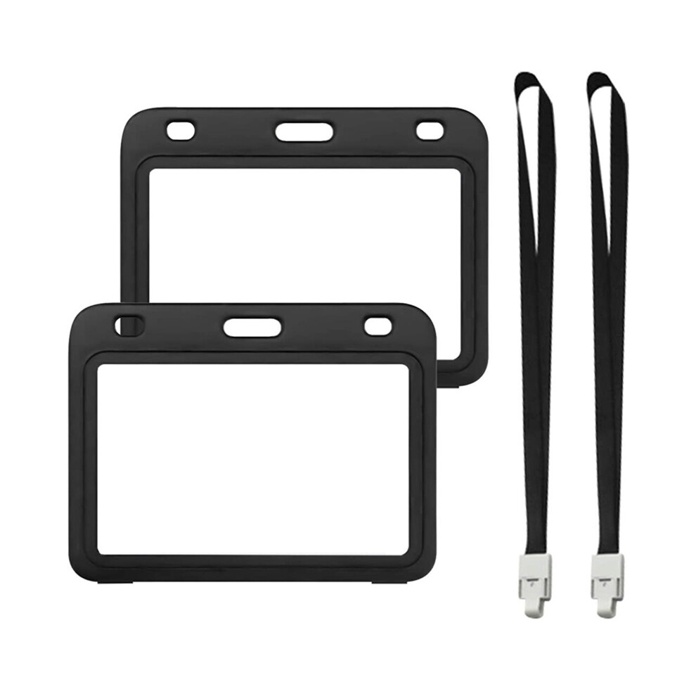 Black (Black) Face Mask Exemption Lanyard (Pack Of 2) | Face Covering Hidden Disability Cards