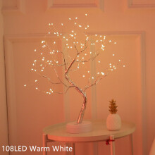 (108LED Warm White) Tabletop DIY Artificial Bonsai Tree Light LED Fairy Lamp Touch Switch Desk Table Decor