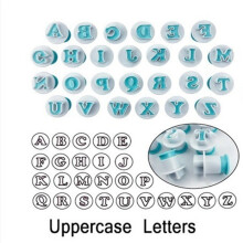 (Uppercase Letter) Upper/Lowercase Alphabet Numbers Cookie Cutter Set Food Grade Plastic Fondant Baking Mold 10/26-Piece