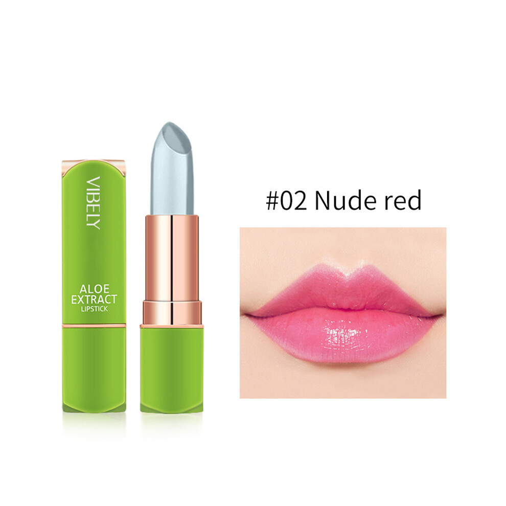 (#02) Aloe Vera Lipstick Lip Balm Color Mood Changing Moisturizing Lip Gloss Lip Care