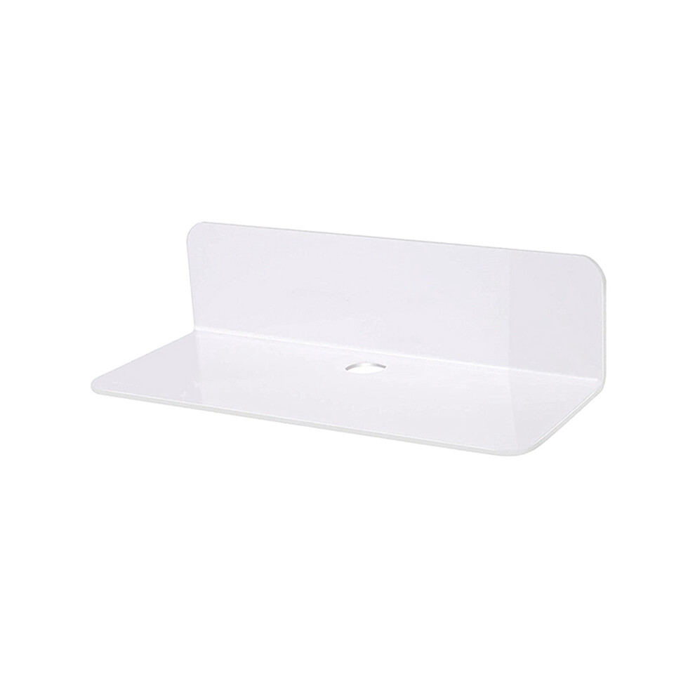 (White) Damage-Free Acrylic Floating Wall Shelf Stick-On For Speaker Action Figures White 320997776154