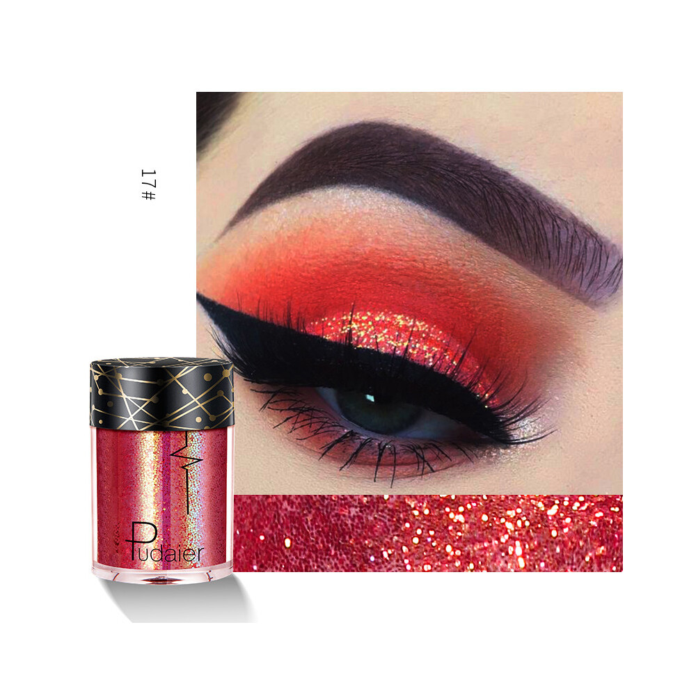 (#17) Pudaier Eyeshadow Glitter High Gloss Face Body Makeup Pigment Highlighter Shimmer Powder 36 Colors Women Cosmetics