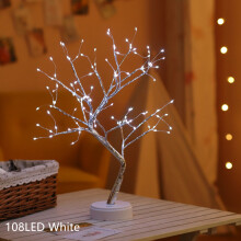 (108LED White) Tabletop DIY Artificial Bonsai Tree Light LED Fairy Lamp Touch Switch Desk Table Decor