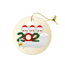 (#03) Personalized Wooden Christmas Santa Claus Mask Hanging Ornaments Xmas Tree Decorations