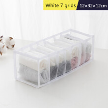 (White 7 Grids) Foldable Underwear Bras Storage Box Closet Dresser Drawer Divider Organizer