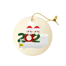 (#02) Personalized Wooden Christmas Santa Claus Mask Hanging Ornaments Xmas Tree Decorations