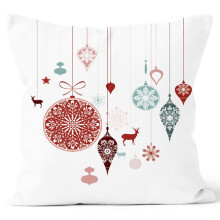(B) Christmas Santa Claus Printed Decorative Linen Throw Pillow Covers for Sofa Car