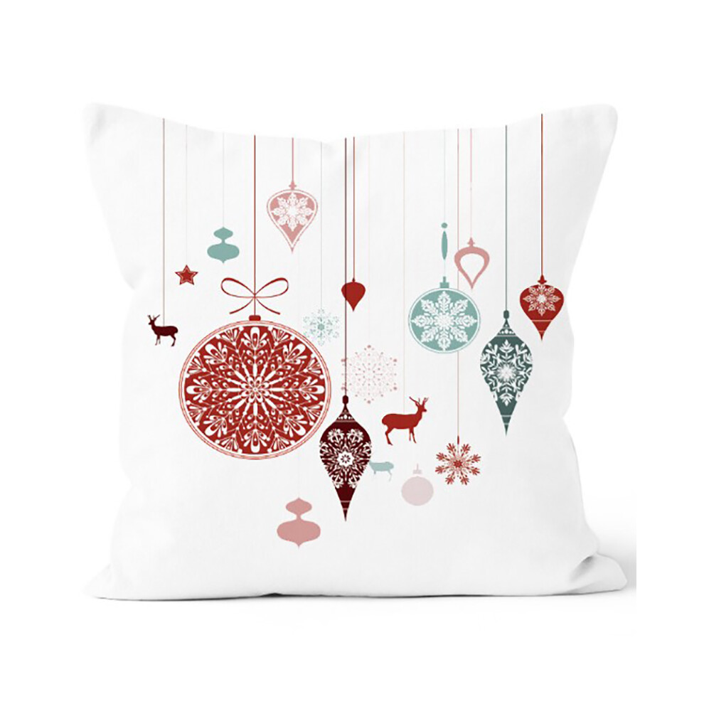 (B) Christmas Santa Claus Printed Decorative Linen Throw Pillow Covers For Sofa Car 110691771568