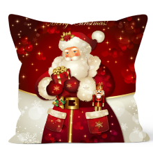 (G) Christmas Pillow Case Santa Cotton Linen Sofa Car Cushion Cover Home Decoration