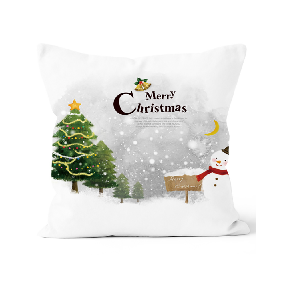 (A) Christmas Santa Claus Printed Decorative Linen Throw Pillow Covers For Sofa Car 110691771551