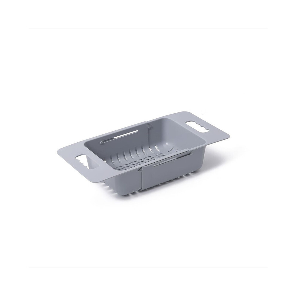 (Gray) Telescopic Sink Drying Rack Expandable Vegetable Fruit Storage Drain Basket Kitchen 320997787181