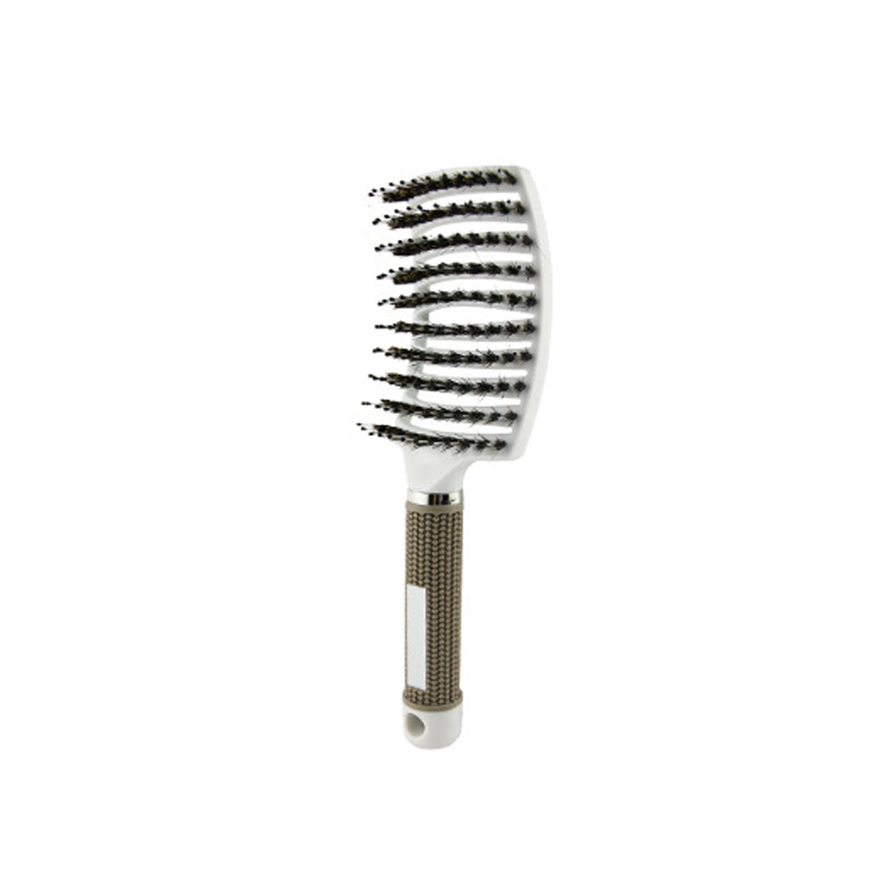 (White) Professional Curved Styling Hair Brush Detangling Scalp Massage Comb Hairbrush