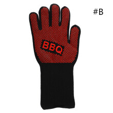 (#B) 1 Pair BBQ Grilling Cooking Bakeware Oven Silicone Gloves Anti-scalding Insulation