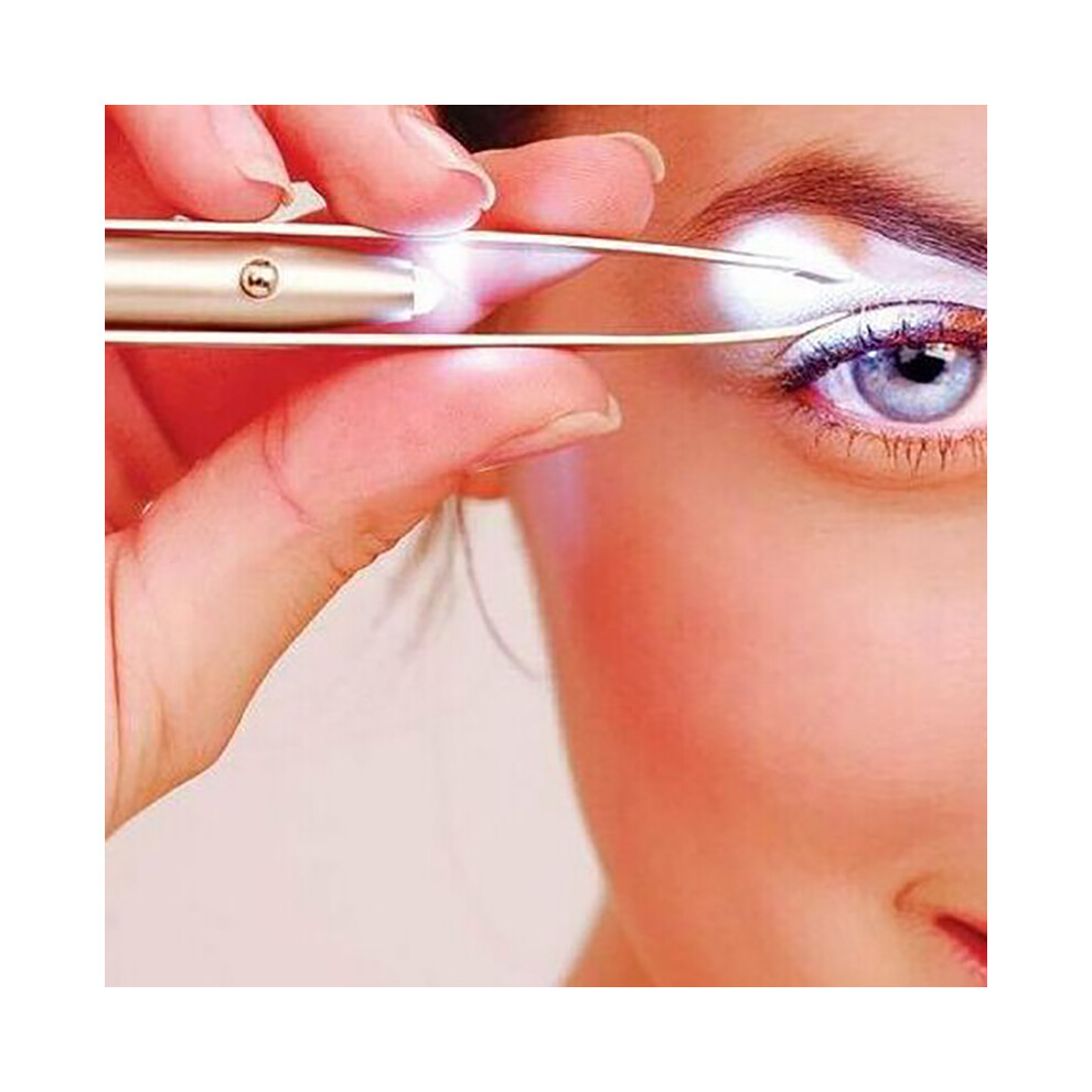 Portable Eyebrow Tweezer With Led Hair Removal Beauty Make Up Tool Light 110691497345