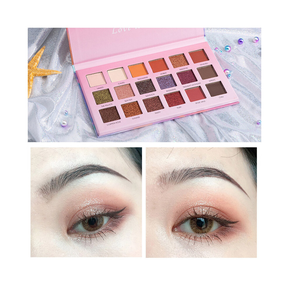 Matte Pearlescent Glitter Eye Shadow 18 Colors Pigment Palette Shimmer Make up