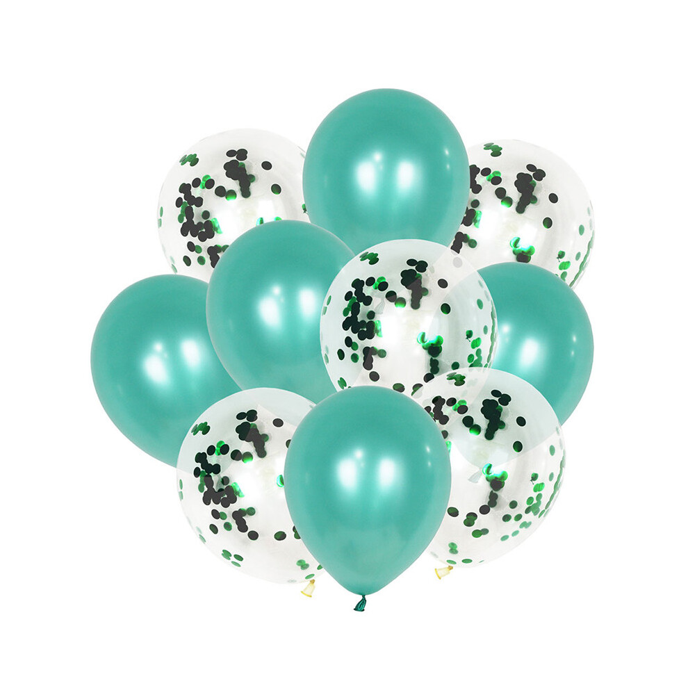 (Green) 10PCS Confetti Balloons Latex Wedding Birthday Baby Shower Hen Party Decorations