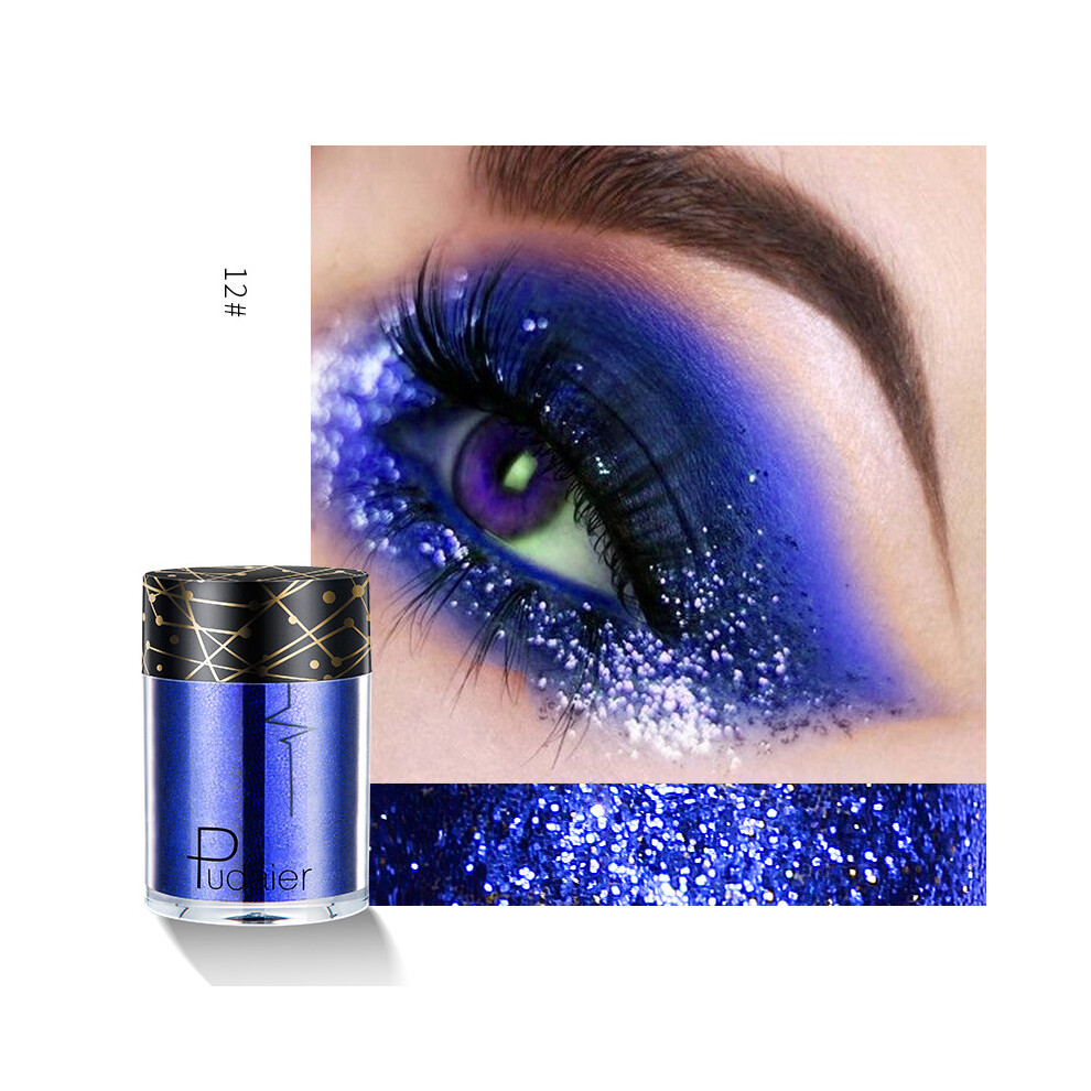 (#12) Pudaier Eyeshadow Glitter High Gloss Face Body Makeup Pigment Highlighter Shimmer Powder 36 Colors Women Cosmetics