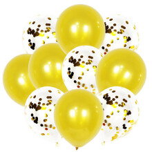 (Gold) 10PCS Latex Metallic Confetti Balloons Set For Wedding Birthday Party Decor