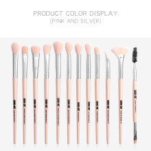 (pink and silver) 12PCS Professional Makeup Brushes Set Eye Shadow Blending Applicator Comestic Tool