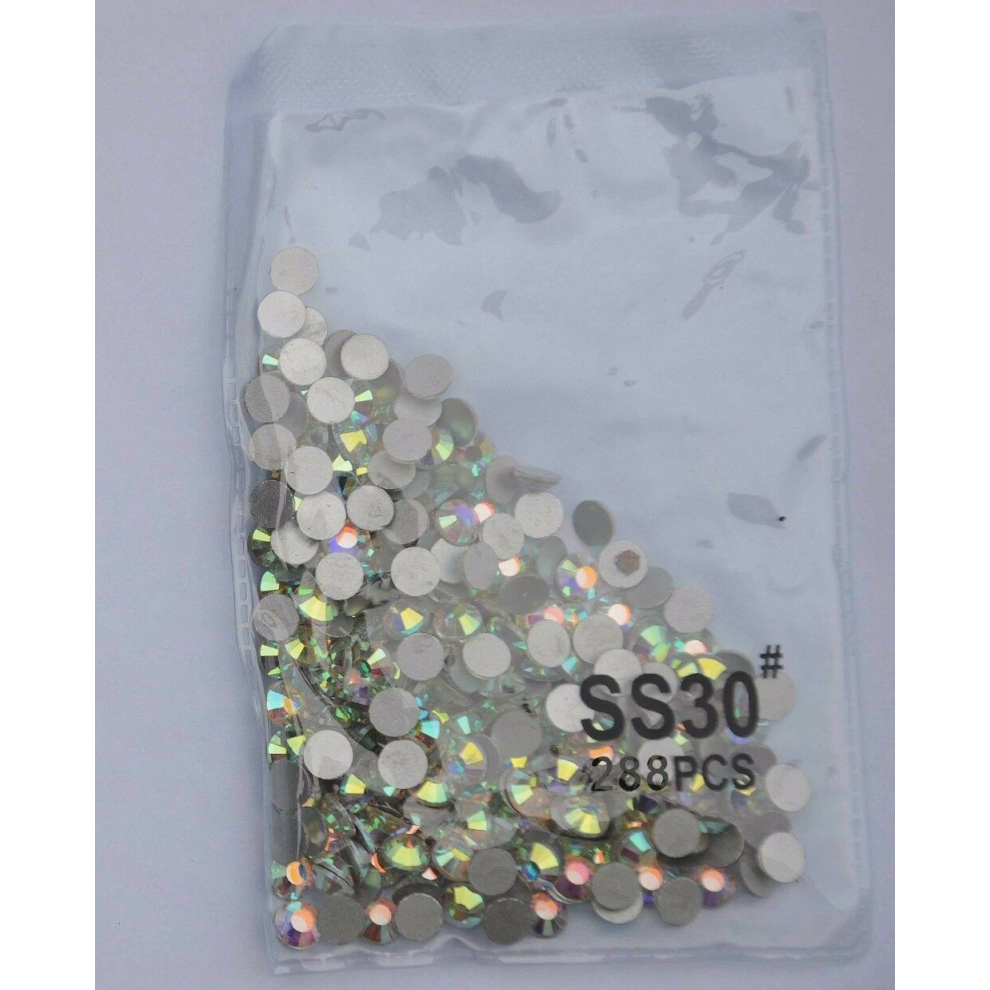 (SS30(6.5mm)288pcs) 1440PCS Flatback Rhinestones Glass Diamantes Gems for Nail Art Crafts Decorations Clothes