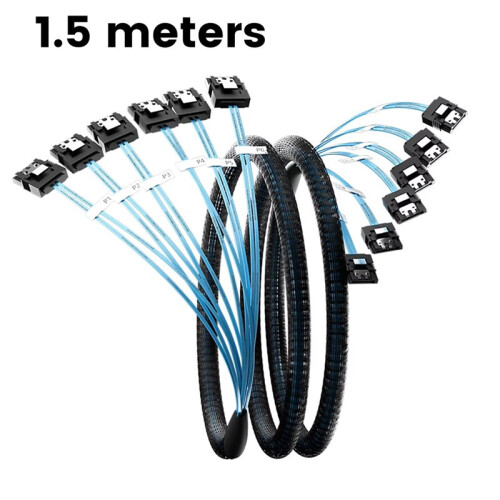 -III Cable 6Pcs/Set--6Gbps HDD-SDD Data-Cable Replacement for Server Bitcoin Computer SSD HDD CD DVD Drives 1.5m 1