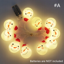 (#A) Christmas LED String Light Indoor Snowman Fairy Lamps Party Xmas Tree Decor