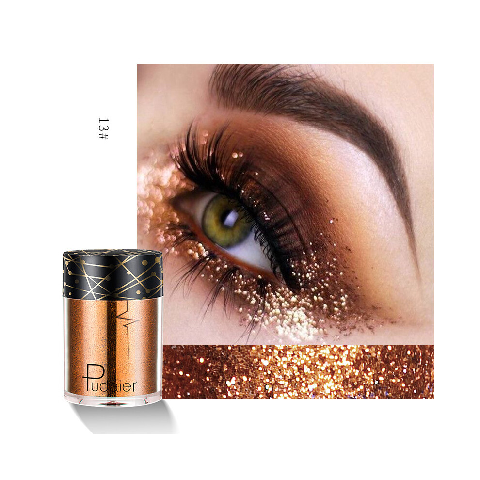 (#13) Pudaier Eyeshadow Glitter High Gloss Face Body Makeup Pigment Highlighter Shimmer Powder 36 Colors Women Cosmetics