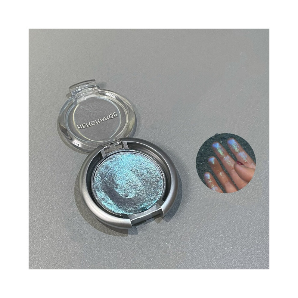 Blue (02# Glitter) Radiant Glow Single Eyeshadow Palette Fine Texture Long Lasting Shimmer Sparkle