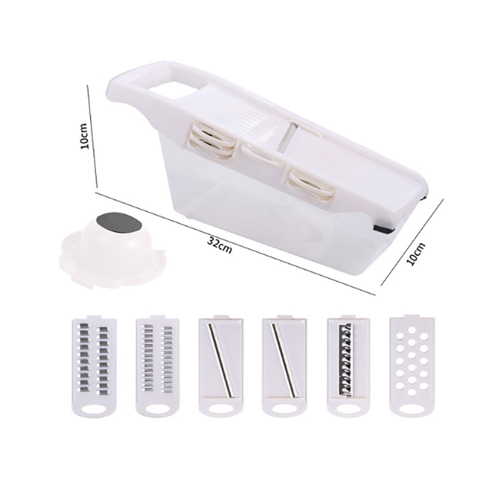 (White) Vegetable Chopper Slicer Onion Dicer Veggie Fruit Kitchen Cutter Tool W/ 6 Blade 320997776963