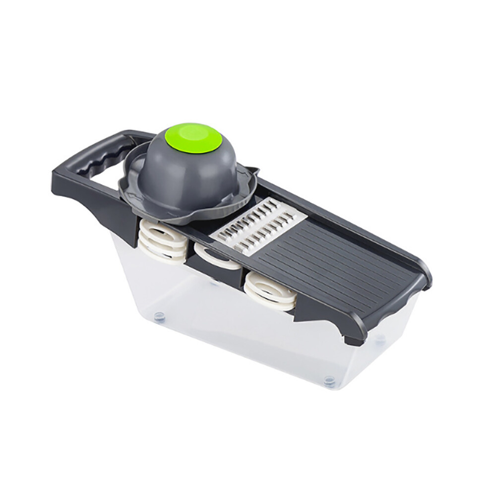 (Black) Vegetable Chopper Slicer Onion Dicer Veggie Fruit Kitchen Cutter Tool W/ 6 Blade 320997776970