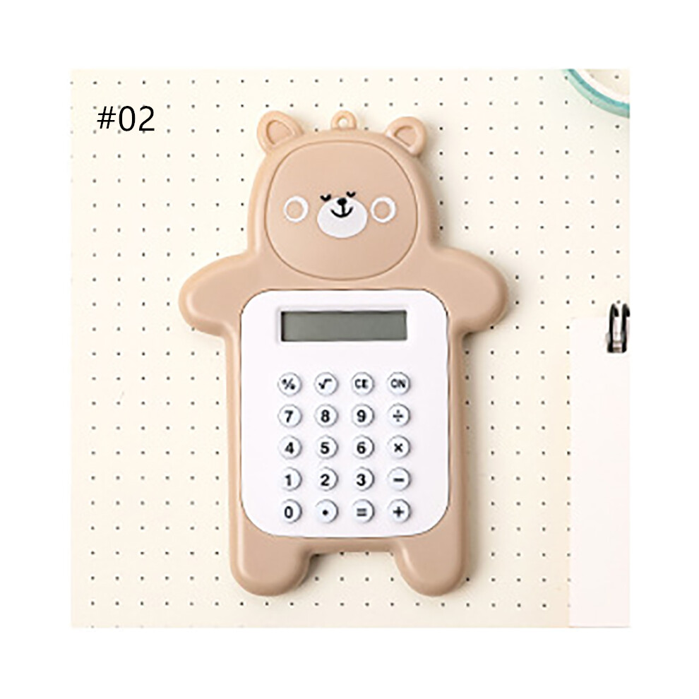 (#02) Portable Cute Cartoon Bear Shape Mini Calculator School Supplies Stationery 320997790990