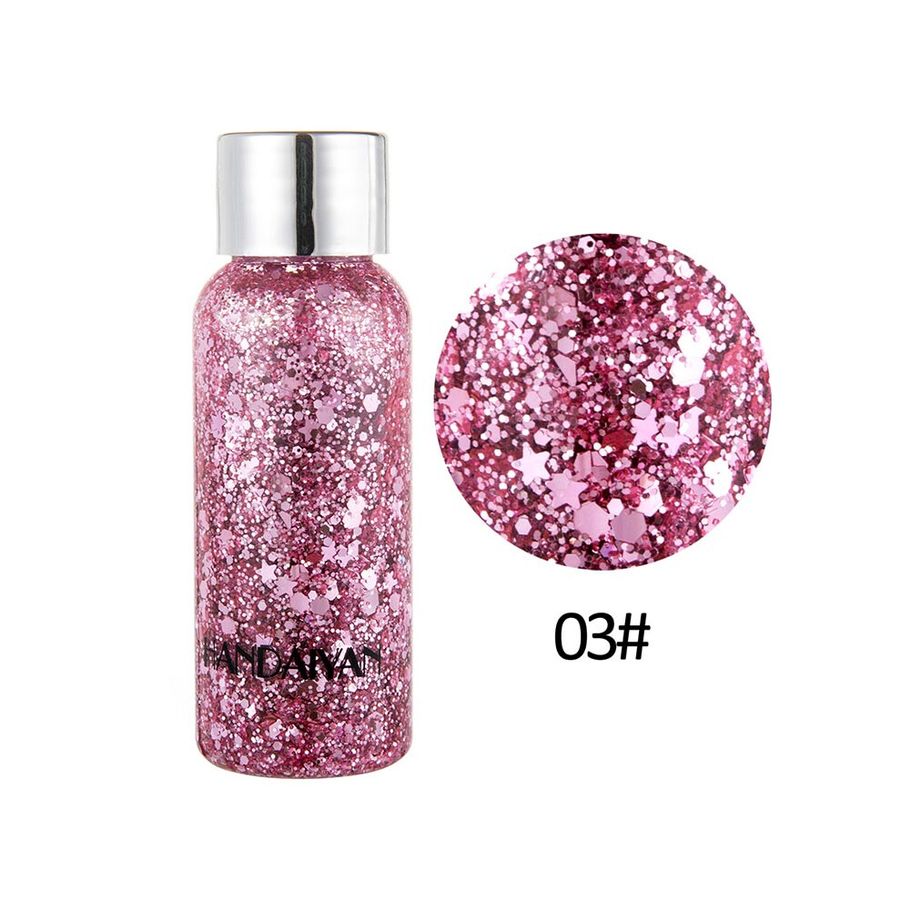 (#03) Festival Chunky Glitter Gel for Body Face Hair Sequins Makeup Sparkling Decoration