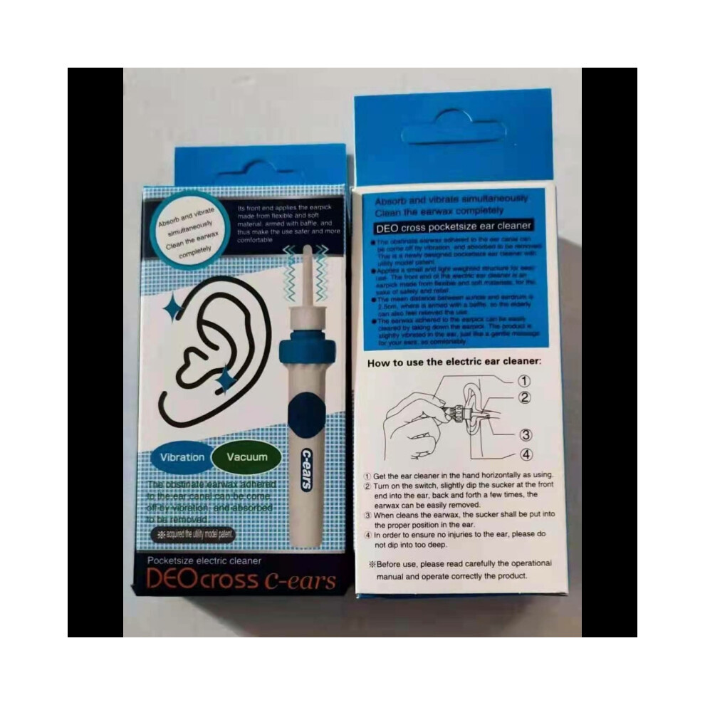 (two sets) Safety Electric Cordless Vacuum Ear Cleaner Wax Remover Painless Cleaning Tool