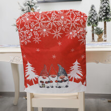 (Red) Removable Washable Christmas Santa Dining Room Seat Cover Chair Protector Slipcovers