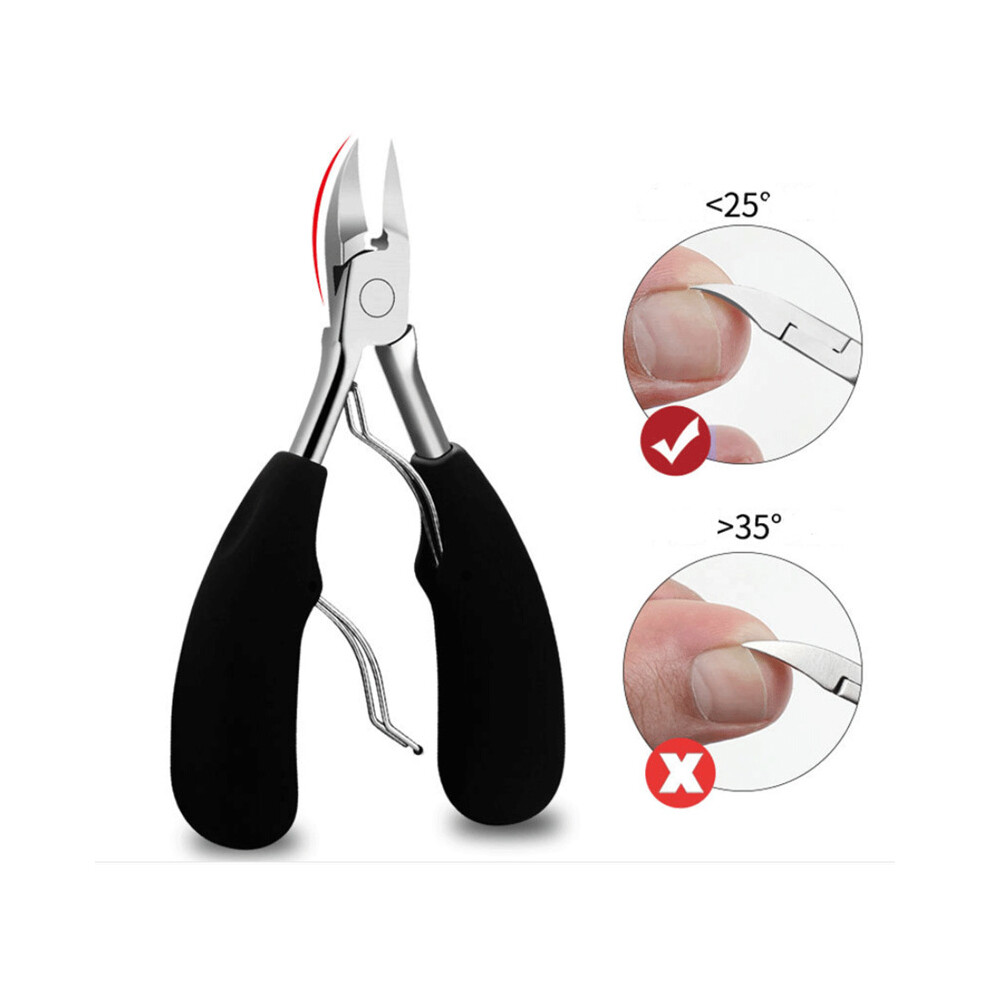 Black (Black) Toenail Clippers For Thick Ingrown Toe Nails Heavy Duty Precision Nail Scissors