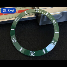 (Green+white) Ceramic Bezel Insert For Seiko skx007/009 Watch Accessories MOD Engraved 38mm