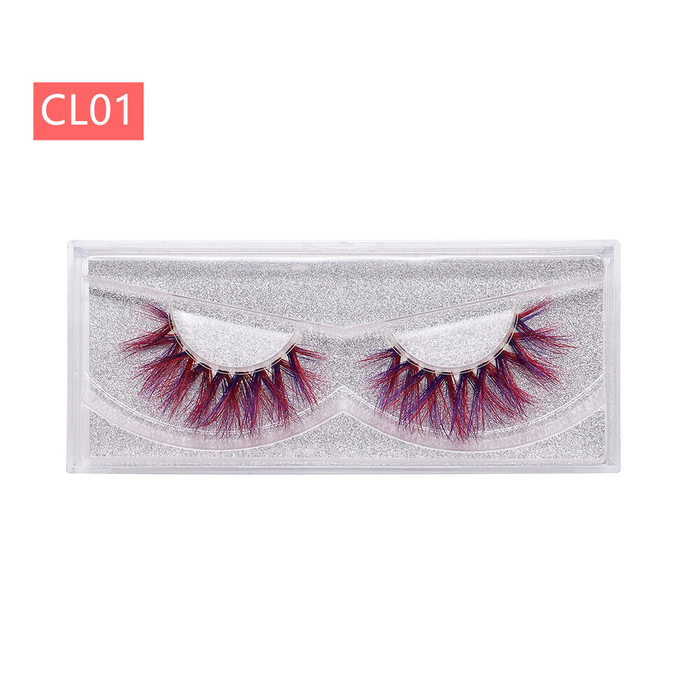 (CL01) 9D Mink Colored Natural False Eyelashes Makeup Cosmetic Cosplay Eye Lashes