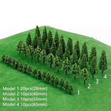50PCS Architecture Trees Model Miniature for DIY Green Scenery Landscape