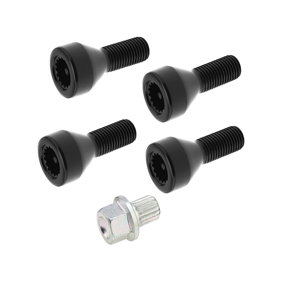 5Pcs M12x1.5mm Wheel Lock Set For Z4 Z3 M6 M5 M3 650I 535I 528I 525I 335I 328I 330I Cooper 4711040036800