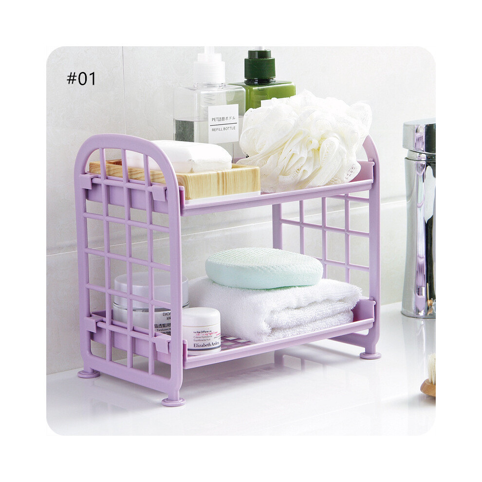 (#01) Plastic Two Layers Innovative Storage Racks Organizer Shelf For Kitchen Bathroom 320997790518