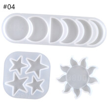 (#04) Resin Casting Silicone Mold Moon Star Sun Keychain Pendant Jewelry Epoxy Craft Mould