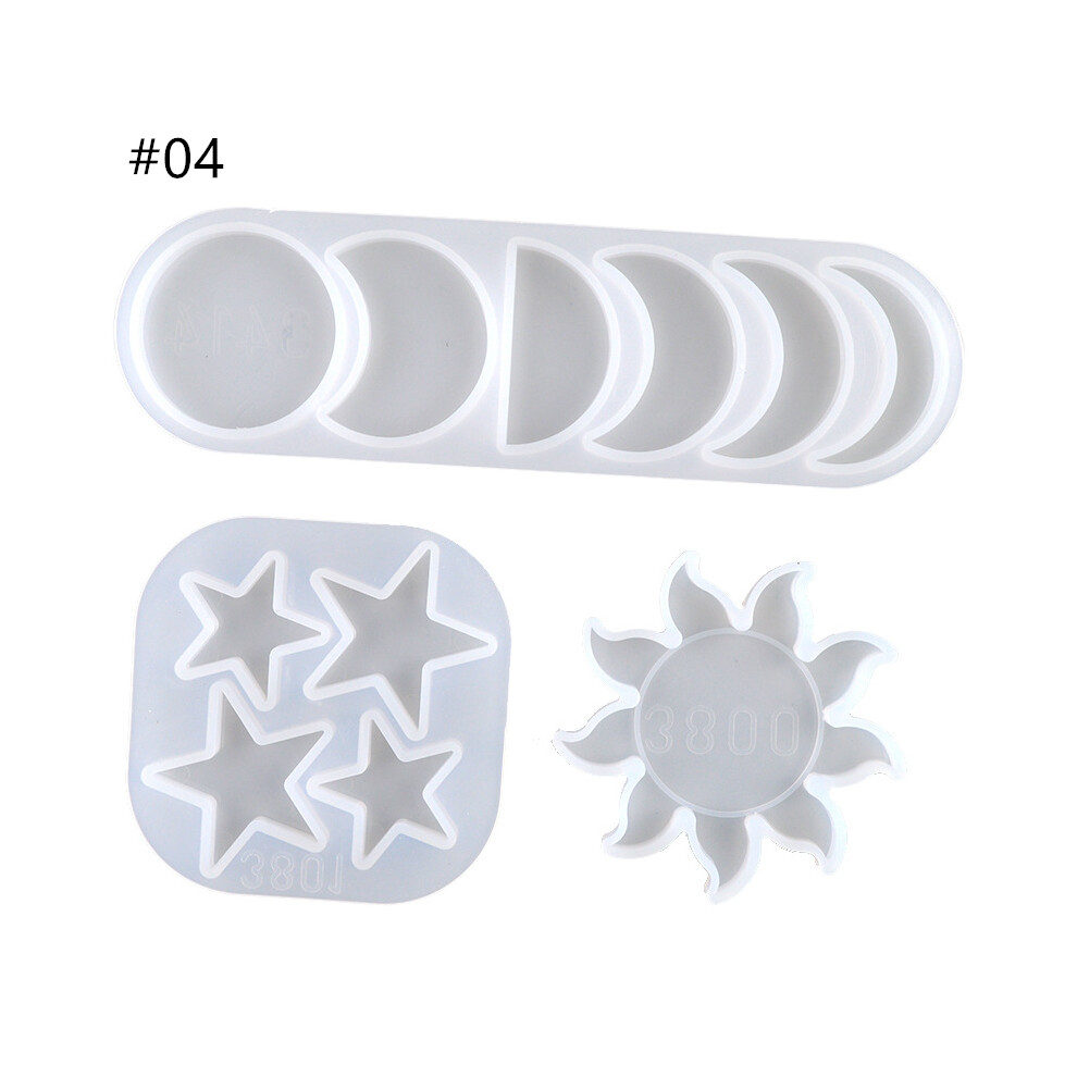(#04) Resin Casting Silicone Mold Moon Star Sun Keychain Pendant Jewelry Epoxy Craft Mould