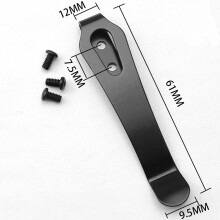 (Black) DIY Folding Knife Clip Stainless Steel Back Clip Pocket Clip Suitable for Personal Folding Knives