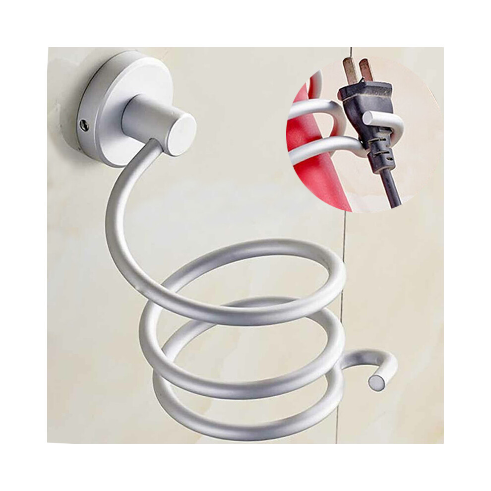 Rustproof Aluminum Wall Mounted Hair Dryer Rack Stand Organizer Space-Save