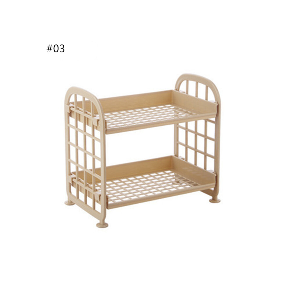 (#03) Plastic Two Layers Innovative Storage Racks Organizer Shelf For Kitchen Bathroom 320997790532