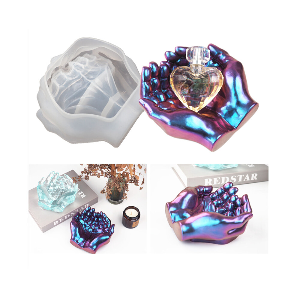 Diy Ashtray Epoxy Resin Casting Mold - Two-Hand Dish Silicone Mould For Crafting 113121530827