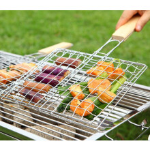 Stainless Steel BBQ Grill Folding Grilling Basket Barbecue Accessories Tools For Home Park