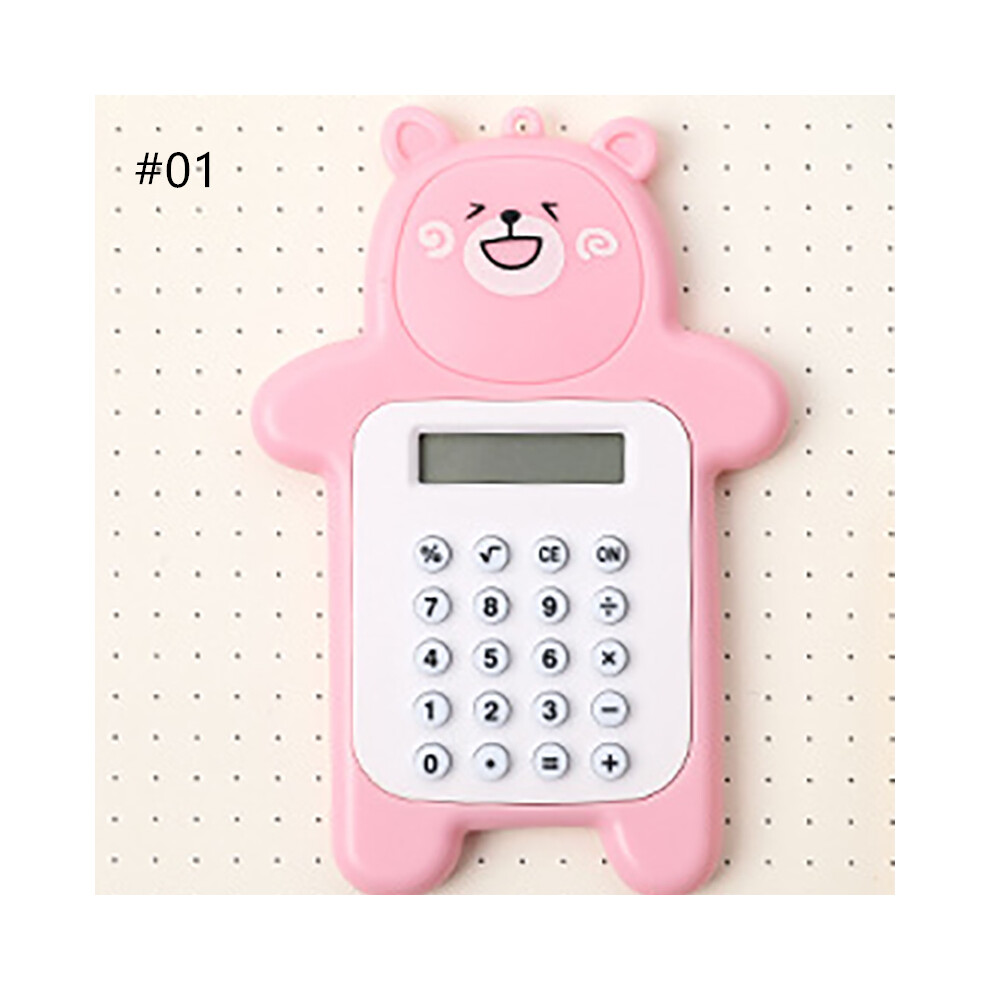 (#01) Portable Cute Cartoon Bear Shape Mini Calculator School Supplies Stationery 320997790983