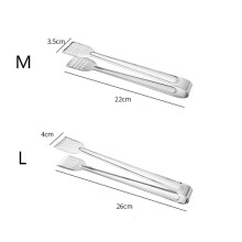 (L) 1PC Stainless Steel BBQ Food Tongs Anti Heat Barbecue Kitchen Tongs Kitchen Tool