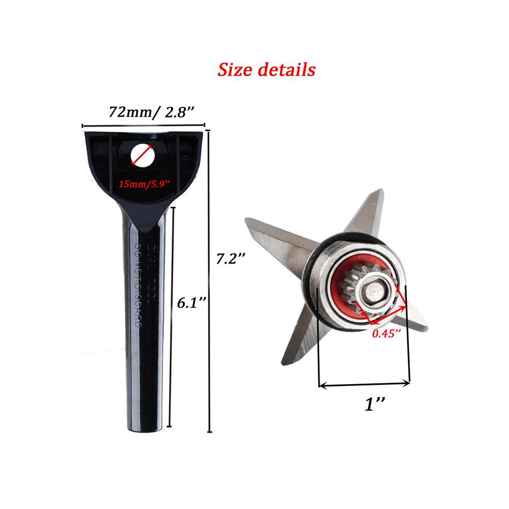 (Wrench + toothless blade) For Vitamix 5200 Blender Spare Parts Alloy Wet Blade Cutter Assembly Removal Tool